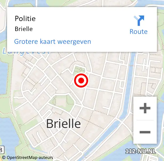 Locatie op kaart van de 112 melding: Politie Brielle op 29 januari 2024 08:33