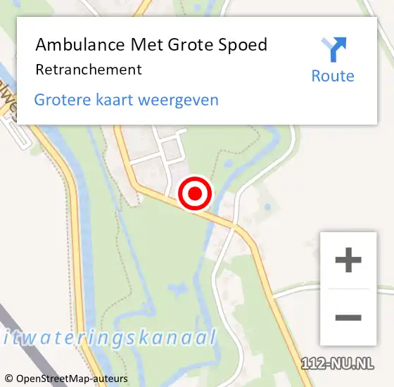 Locatie op kaart van de 112 melding: Ambulance Met Grote Spoed Naar Retranchement op 29 januari 2024 08:45