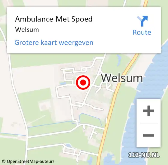 Locatie op kaart van de 112 melding: Ambulance Met Spoed Naar Welsum op 29 januari 2024 09:34