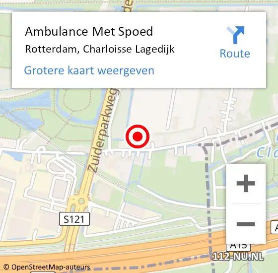 Locatie op kaart van de 112 melding: Ambulance Met Spoed Naar Rotterdam, Charloisse Lagedijk op 29 januari 2024 10:23