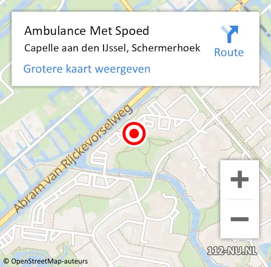 Locatie op kaart van de 112 melding: Ambulance Met Spoed Naar Capelle aan den IJssel, Schermerhoek op 29 januari 2024 11:17
