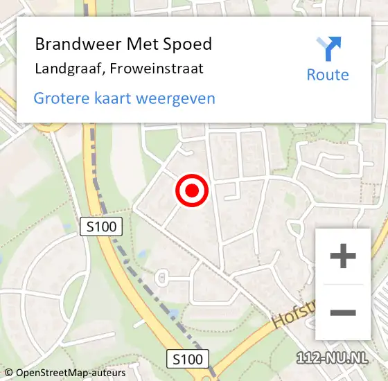 Locatie op kaart van de 112 melding: Brandweer Met Spoed Naar Landgraaf, Froweinstraat op 29 januari 2024 11:28