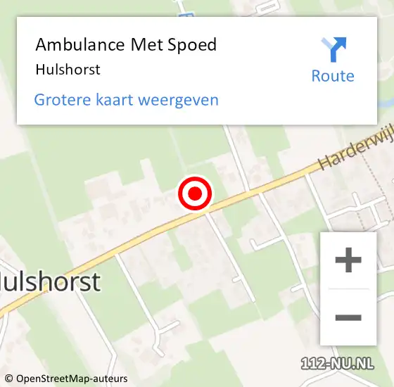 Locatie op kaart van de 112 melding: Ambulance Met Spoed Naar Hulshorst op 29 januari 2024 14:28