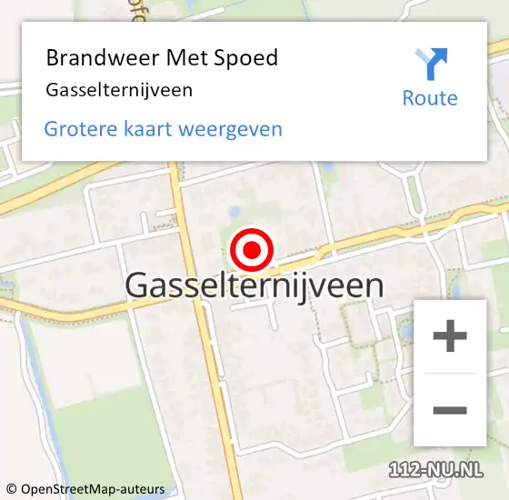 Locatie op kaart van de 112 melding: Brandweer Met Spoed Naar Gasselternijveen op 29 januari 2024 15:14