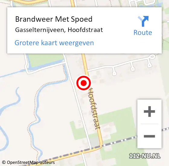 Locatie op kaart van de 112 melding: Brandweer Met Spoed Naar Gasselternijveen, Hoofdstraat op 29 januari 2024 15:21