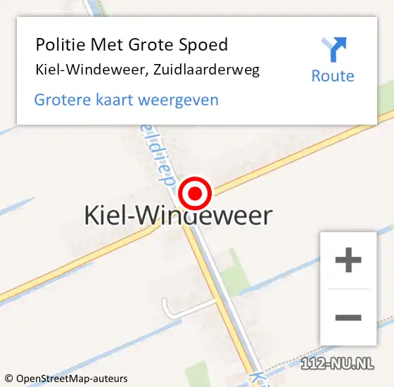 Locatie op kaart van de 112 melding: Politie Met Grote Spoed Naar Kiel-Windeweer, Zuidlaarderweg op 29 januari 2024 15:22