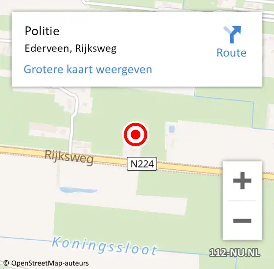 Locatie op kaart van de 112 melding: Politie Ederveen, Rijksweg op 29 januari 2024 15:36