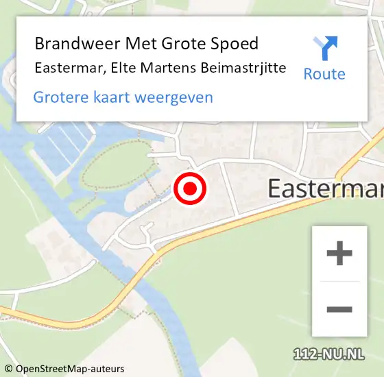Locatie op kaart van de 112 melding: Brandweer Met Grote Spoed Naar Eastermar, Elte Martens Beimastrjitte op 29 januari 2024 16:31
