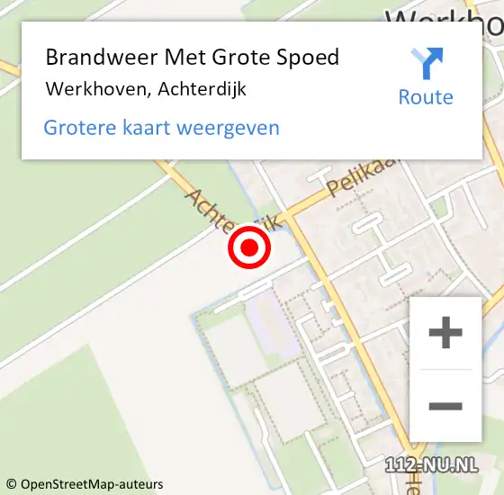 Locatie op kaart van de 112 melding: Brandweer Met Grote Spoed Naar Werkhoven, Achterdijk op 29 januari 2024 17:28