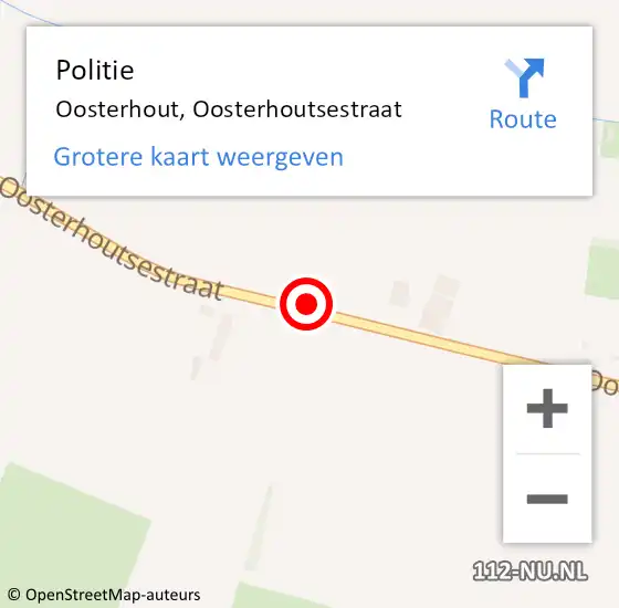 Locatie op kaart van de 112 melding: Politie Oosterhout, Oosterhoutsestraat op 29 januari 2024 18:02