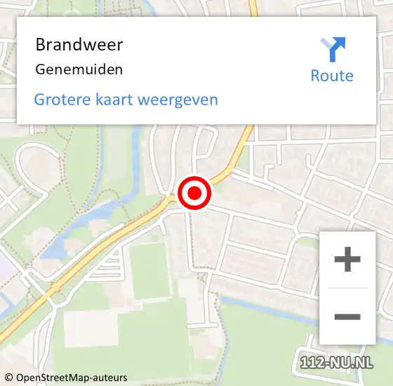 Locatie op kaart van de 112 melding: Brandweer Genemuiden op 29 januari 2024 18:13