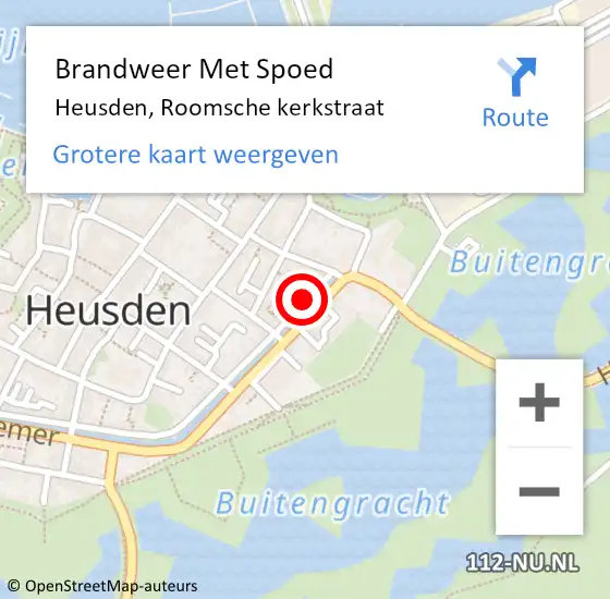 Locatie op kaart van de 112 melding: Brandweer Met Spoed Naar Heusden, Roomsche kerkstraat op 29 januari 2024 19:12