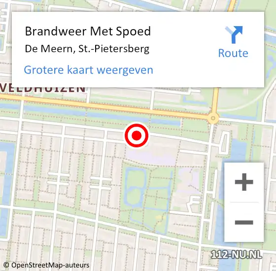 Locatie op kaart van de 112 melding: Brandweer Met Spoed Naar De Meern, St.-Pietersberg op 29 januari 2024 19:32