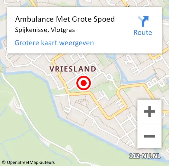 Locatie op kaart van de 112 melding: Ambulance Met Grote Spoed Naar Spijkenisse, Vlotgras op 29 januari 2024 20:38
