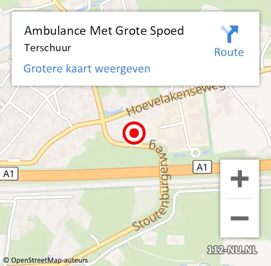 Locatie op kaart van de 112 melding: Ambulance Met Grote Spoed Naar Terschuur op 23 september 2014 23:35