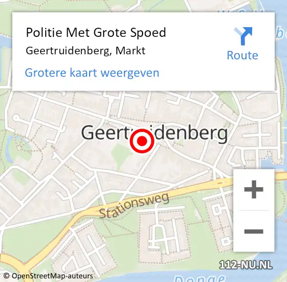 Locatie op kaart van de 112 melding: Politie Met Grote Spoed Naar Geertruidenberg, Markt op 29 januari 2024 21:53