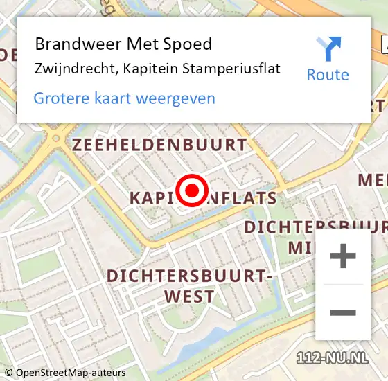 Locatie op kaart van de 112 melding: Brandweer Met Spoed Naar Zwijndrecht, Kapitein Stamperiusflat op 29 januari 2024 23:07