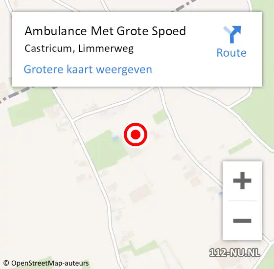 Locatie op kaart van de 112 melding: Ambulance Met Grote Spoed Naar Castricum, Limmerweg op 30 januari 2024 00:19