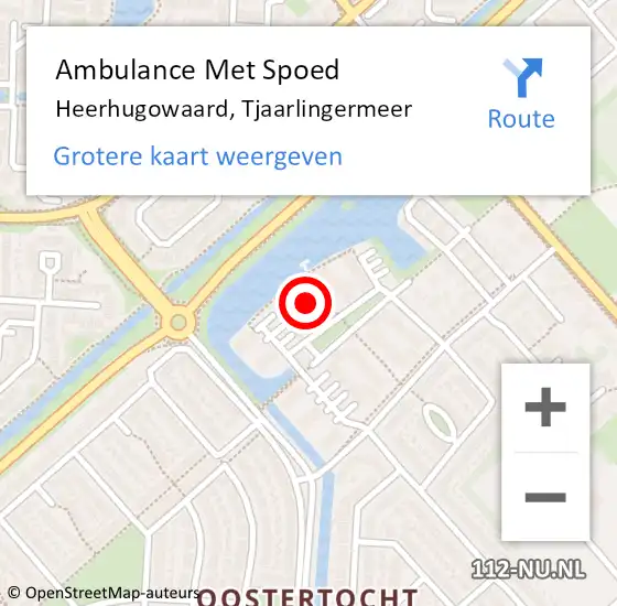 Locatie op kaart van de 112 melding: Ambulance Met Spoed Naar Heerhugowaard, Tjaarlingermeer op 30 januari 2024 00:42