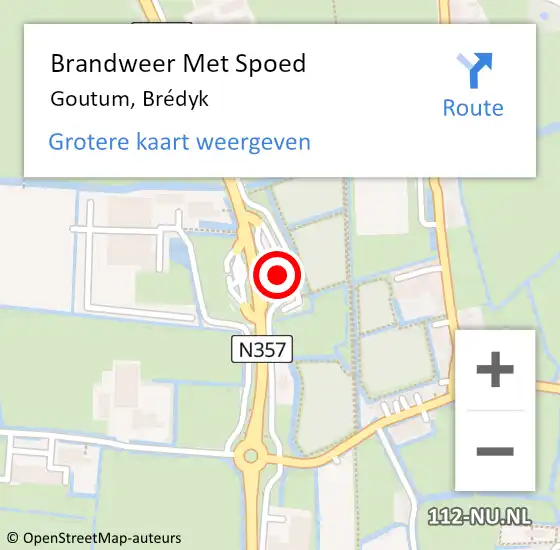 Locatie op kaart van de 112 melding: Brandweer Met Spoed Naar Goutum, Brédyk op 30 januari 2024 02:19