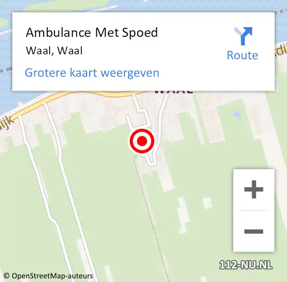 Locatie op kaart van de 112 melding: Ambulance Met Spoed Naar Waal, Waal op 30 januari 2024 02:57
