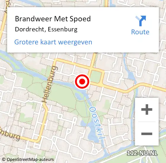 Locatie op kaart van de 112 melding: Brandweer Met Spoed Naar Dordrecht, Essenburg op 30 januari 2024 08:33