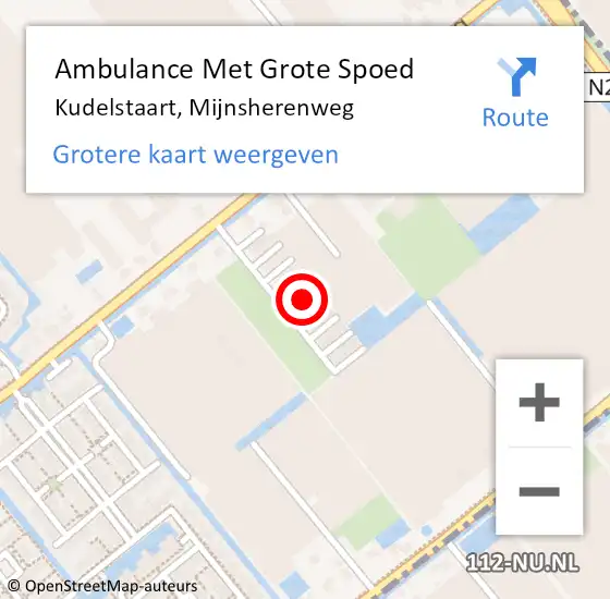 Locatie op kaart van de 112 melding: Ambulance Met Grote Spoed Naar Kudelstaart, Mijnsherenweg op 30 januari 2024 09:03