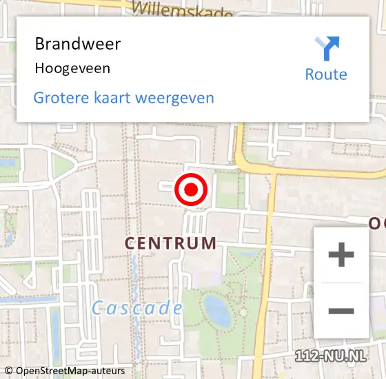 Locatie op kaart van de 112 melding: Brandweer Hoogeveen op 30 januari 2024 10:12