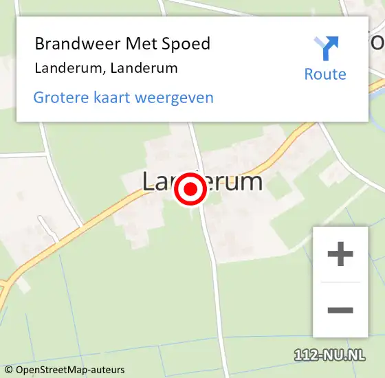 Locatie op kaart van de 112 melding: Brandweer Met Spoed Naar Landerum, Landerum op 30 januari 2024 10:38