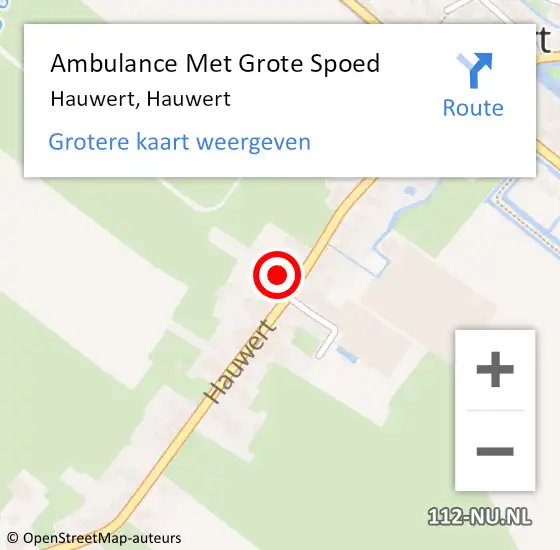 Locatie op kaart van de 112 melding: Ambulance Met Grote Spoed Naar Hauwert, Hauwert op 30 januari 2024 14:02