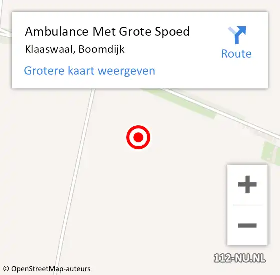 Locatie op kaart van de 112 melding: Ambulance Met Grote Spoed Naar Klaaswaal, Boomdijk op 30 januari 2024 14:37
