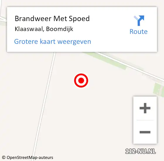 Locatie op kaart van de 112 melding: Brandweer Met Spoed Naar Klaaswaal, Boomdijk op 30 januari 2024 14:54