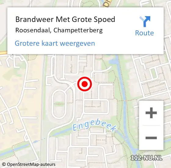 Locatie op kaart van de 112 melding: Brandweer Met Grote Spoed Naar Roosendaal, Champetterberg op 30 januari 2024 15:49