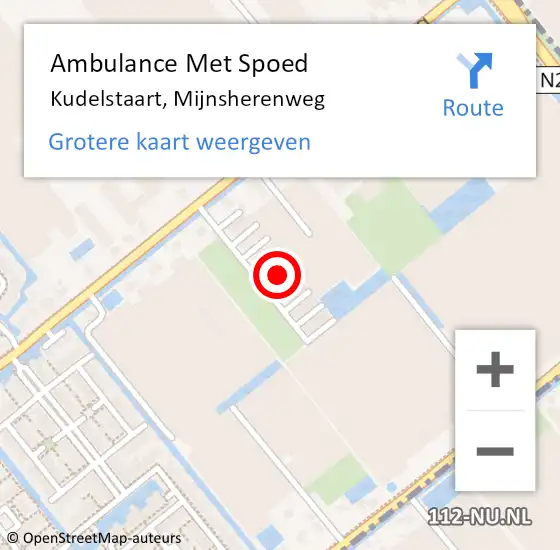 Locatie op kaart van de 112 melding: Ambulance Met Spoed Naar Kudelstaart, Mijnsherenweg op 30 januari 2024 17:07