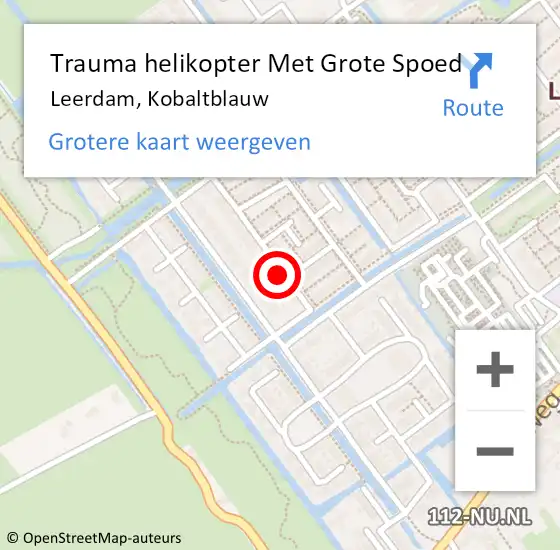 Locatie op kaart van de 112 melding: Trauma helikopter Met Grote Spoed Naar Leerdam, Kobaltblauw op 30 januari 2024 17:11