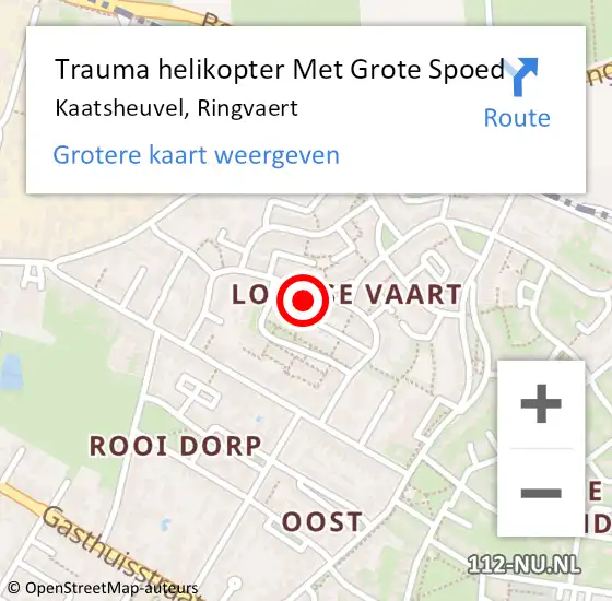 Locatie op kaart van de 112 melding: Trauma helikopter Met Grote Spoed Naar Kaatsheuvel, Ringvaert op 30 januari 2024 18:41