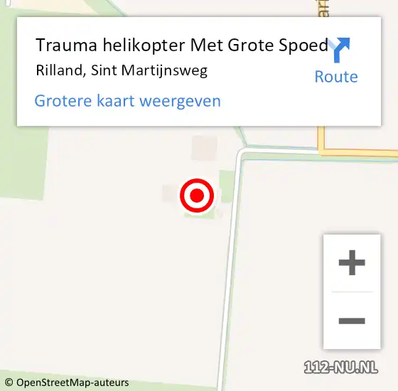 Locatie op kaart van de 112 melding: Trauma helikopter Met Grote Spoed Naar Rilland, Sint Martijnsweg op 30 januari 2024 19:38