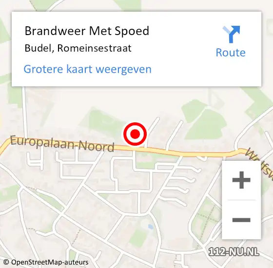 Locatie op kaart van de 112 melding: Brandweer Met Spoed Naar Budel, Romeinsestraat op 30 januari 2024 19:57