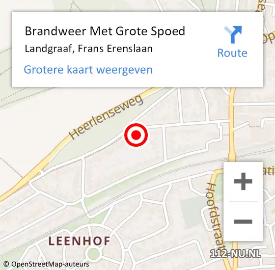 Locatie op kaart van de 112 melding: Brandweer Met Grote Spoed Naar Landgraaf, Frans Erenslaan op 31 januari 2024 03:36