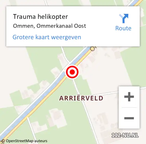 Locatie op kaart van de 112 melding: Trauma helikopter Ommen, Ommerkanaal Oost op 31 januari 2024 07:03