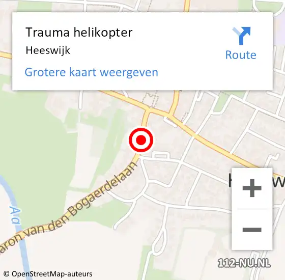 Locatie op kaart van de 112 melding: Trauma helikopter Heeswijk op 31 januari 2024 07:26