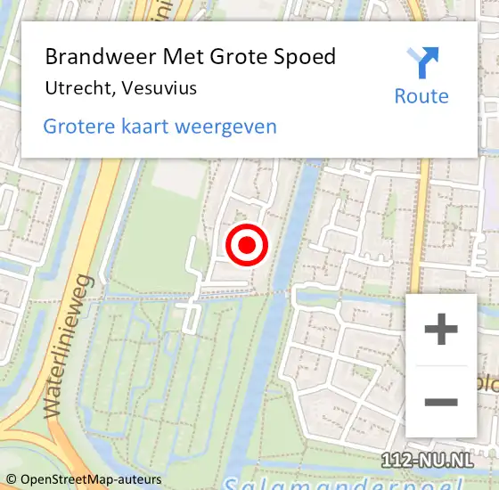 Locatie op kaart van de 112 melding: Brandweer Met Grote Spoed Naar Utrecht, Vesuvius op 31 januari 2024 08:44