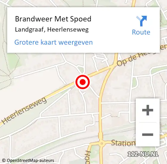 Locatie op kaart van de 112 melding: Brandweer Met Spoed Naar Landgraaf, Heerlenseweg op 31 januari 2024 09:54
