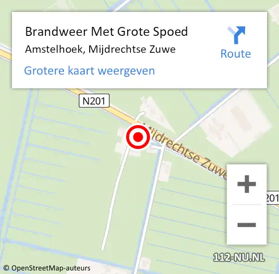 Locatie op kaart van de 112 melding: Brandweer Met Grote Spoed Naar Amstelhoek, Mijdrechtse Zuwe op 31 januari 2024 10:50