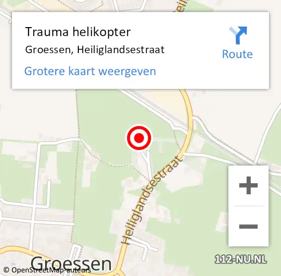 Locatie op kaart van de 112 melding: Trauma helikopter Groessen, Heiliglandsestraat op 31 januari 2024 14:03