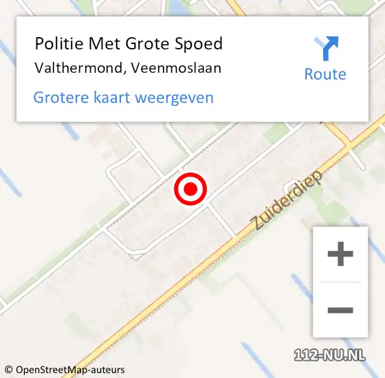 Locatie op kaart van de 112 melding: Politie Met Grote Spoed Naar Valthermond, Veenmoslaan op 31 januari 2024 14:24