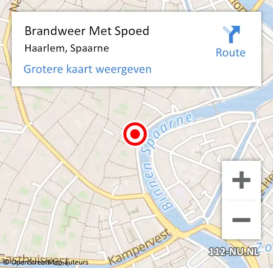 Locatie op kaart van de 112 melding: Brandweer Met Spoed Naar Haarlem, Spaarne op 31 januari 2024 14:26