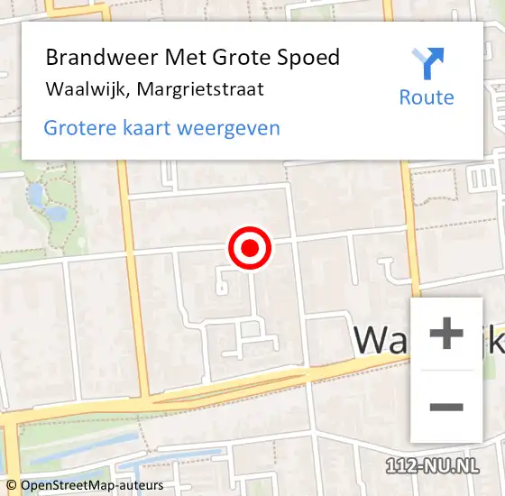 Locatie op kaart van de 112 melding: Brandweer Met Grote Spoed Naar Waalwijk, Margrietstraat op 31 januari 2024 14:51
