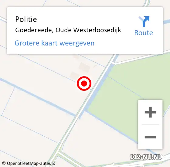 Locatie op kaart van de 112 melding: Politie Goedereede, Oude Westerloosedijk op 31 januari 2024 15:18