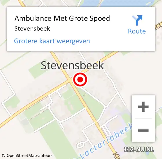 Locatie op kaart van de 112 melding: Ambulance Met Grote Spoed Naar Stevensbeek op 31 januari 2024 16:04